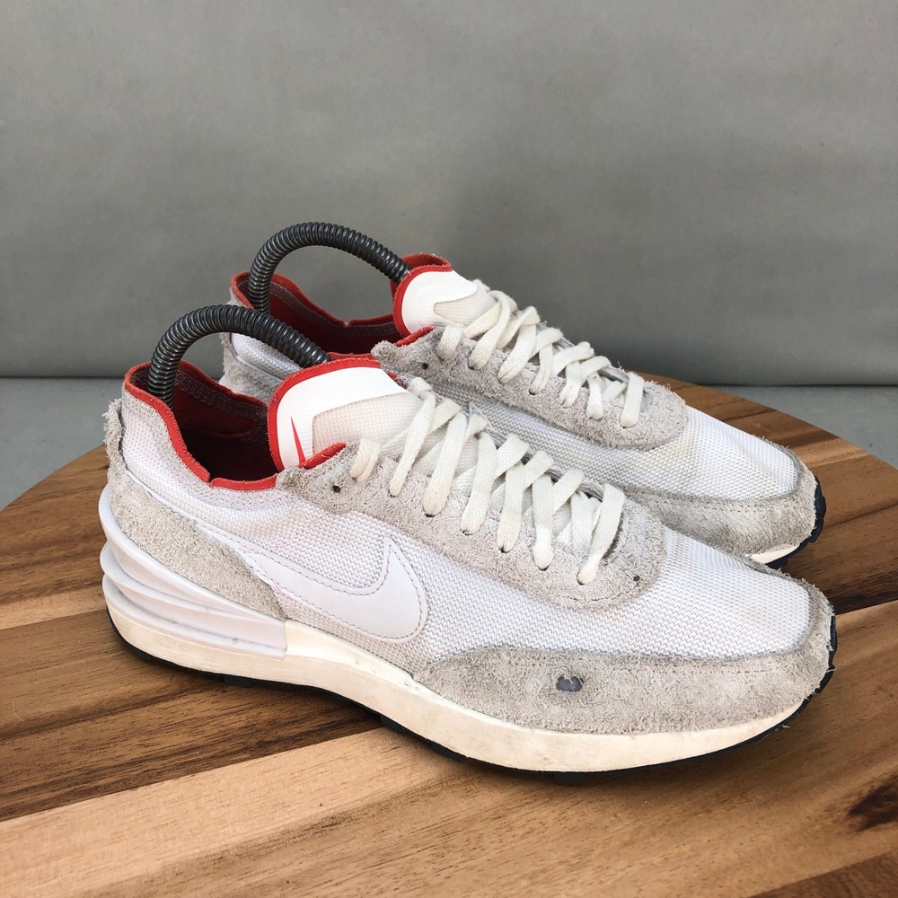 Nike Waffle One Premium White Red Comfort Cushioned Sneakers Shoes Womens Size 7